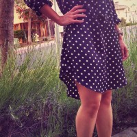 wearing > polka dots + pink heels